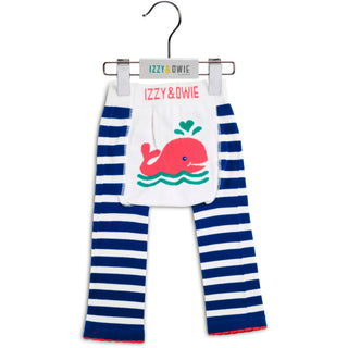 Blue and White Whale 6-12 Month Baby Leggings