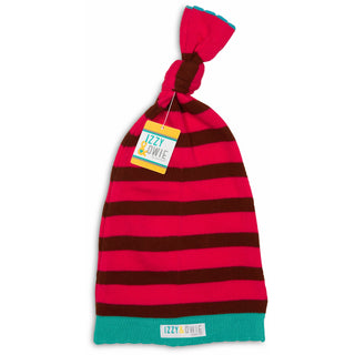 Pink and Brown Stripe 0-12 Month Baby Hat