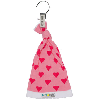 Pink Heart One Size Fits All Baby Hat