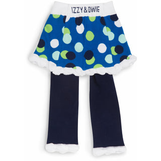 White and Navy Polka Dot 6-12 Months Skirted-Leggings