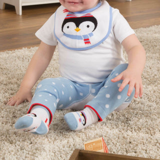 Winter Penguin Baby Bib