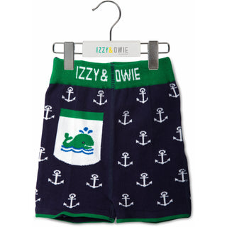 Blue and Green Whale 6-12 Months Baby Shorts