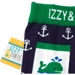 Blue and Green Whale 6-12 Months Baby Shorts