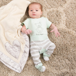 Soft Green Bear 0-6 Months Onesie
