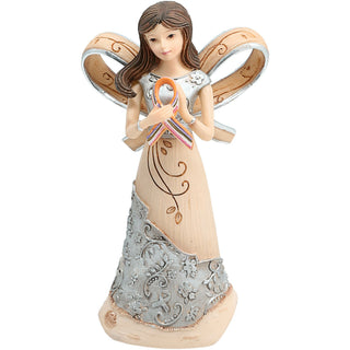 Hope, Strength, Courage 5" Angel with multi-colored ribbon (Cancer & disease awareness)