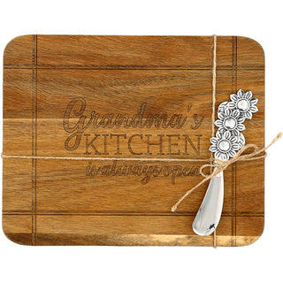 Grandma 9" x 7" Acacia Serving Board with Spreader