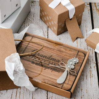 Grandma 9" x 7" Acacia Serving Board with Spreader