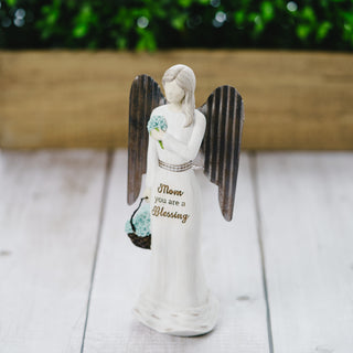 Mom 7.5" Angel with Basket of Flowers