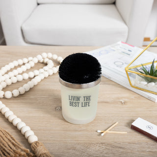 Best Life Black - 5.5 oz - 100% Soy Wax Candle with Pom Pom Lid Scent: Tranquility