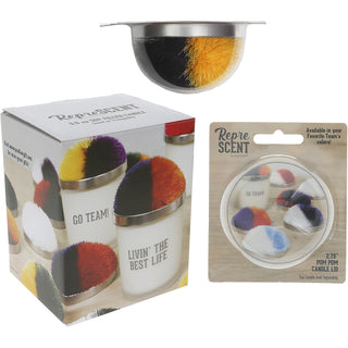 Victory Black & Yellow - 5.5 oz - 100% Soy Wax Candle with Pom Pom Lid Scent: Tranquility