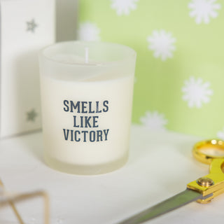 Victory Purple & Yellow - 5.5 oz - 100% Soy Wax Candle with Pom Pom Lid Scent: Tranquility