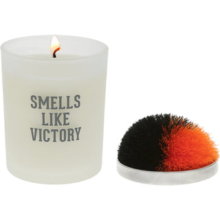 Victory Black & Orange - 5.5 oz - 100% Soy Wax Candle with Pom Pom Lid Scent: Tranquility