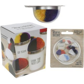 Blank Blue & Yellow - 5.5 oz - 100% Soy Wax Candle with Pom Pom Lid Scent: Tranquility
