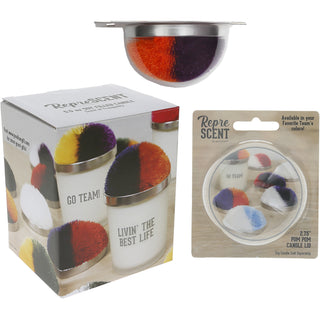 Blank Purple & Orange - 5.5 oz - 100% Soy Wax Candle with Pom Pom Lid Scent: Tranquility