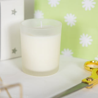 Blank Navy & Orange - 5.5 oz - 100% Soy Wax Candle with Pom Pom Lid Scent: Tranquility