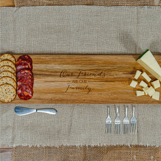 Friends are Family 21" Acacia Cheese/Bread Board Set