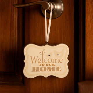Welcome to our Home 2.75" x 2.25" Hanging Plaque