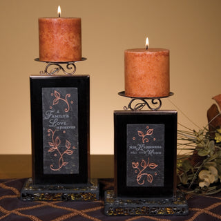 Family Mosaic 10" Slate Candle Holder