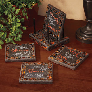 Cheers 4" Coasters (Set/4 w/Holder)