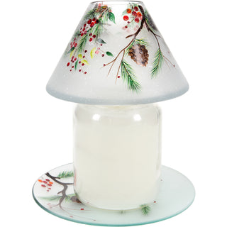 Pine Cones with Berries Candle Tray