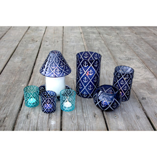 Blue Anchor 3 Assorted Votive Holders