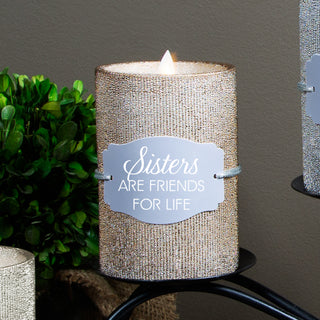 Sister 4.75" Bronze Glitter Realistic Flame Candle