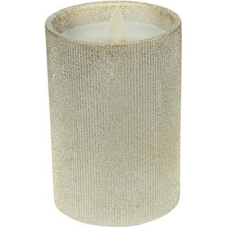 Aunt 4.75" Gold Glitter Realistic Flame Candle