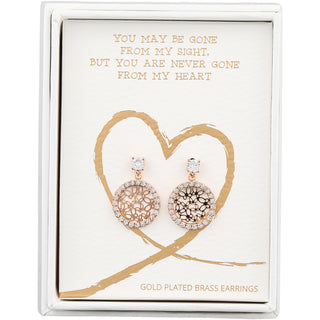 Heart Gold Butterfly Dangle Earrings